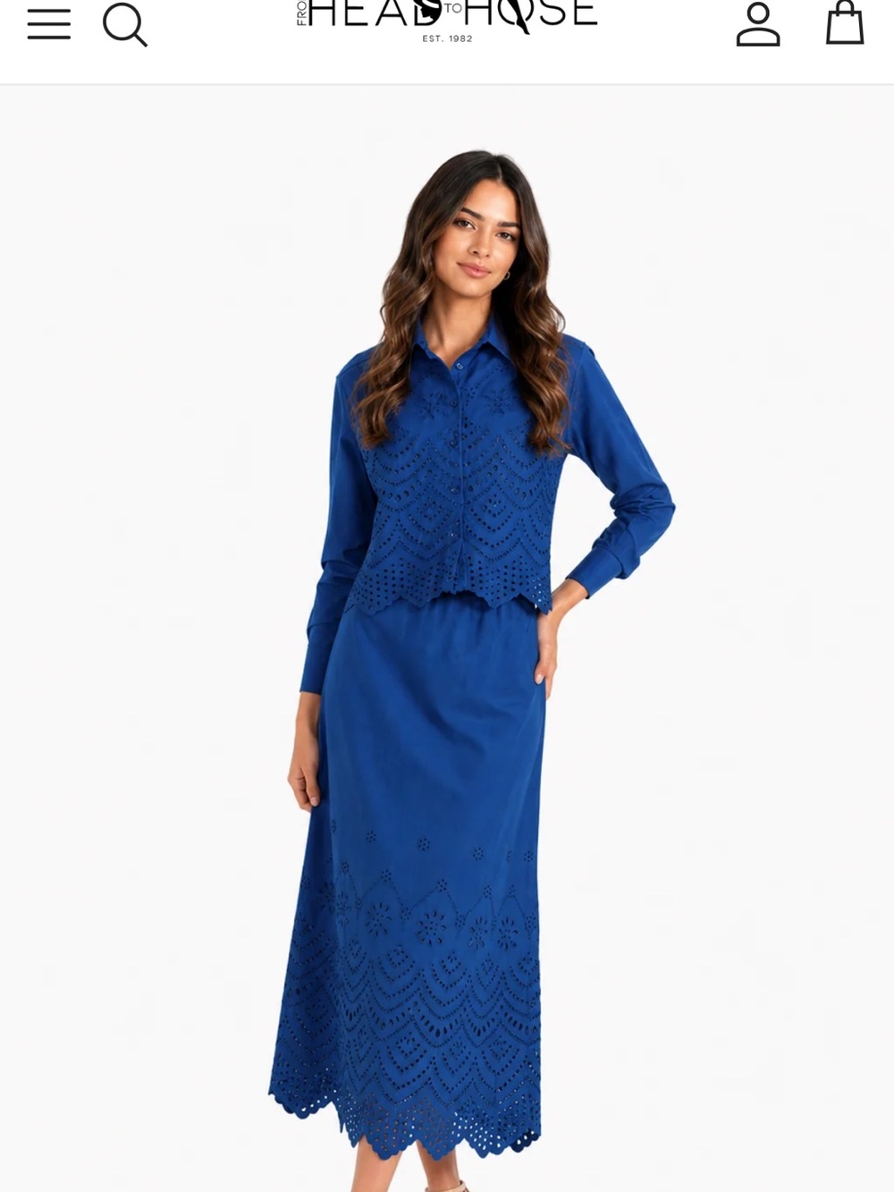 Women’s Blue Eyelet Maxi Skirt by Heal's House